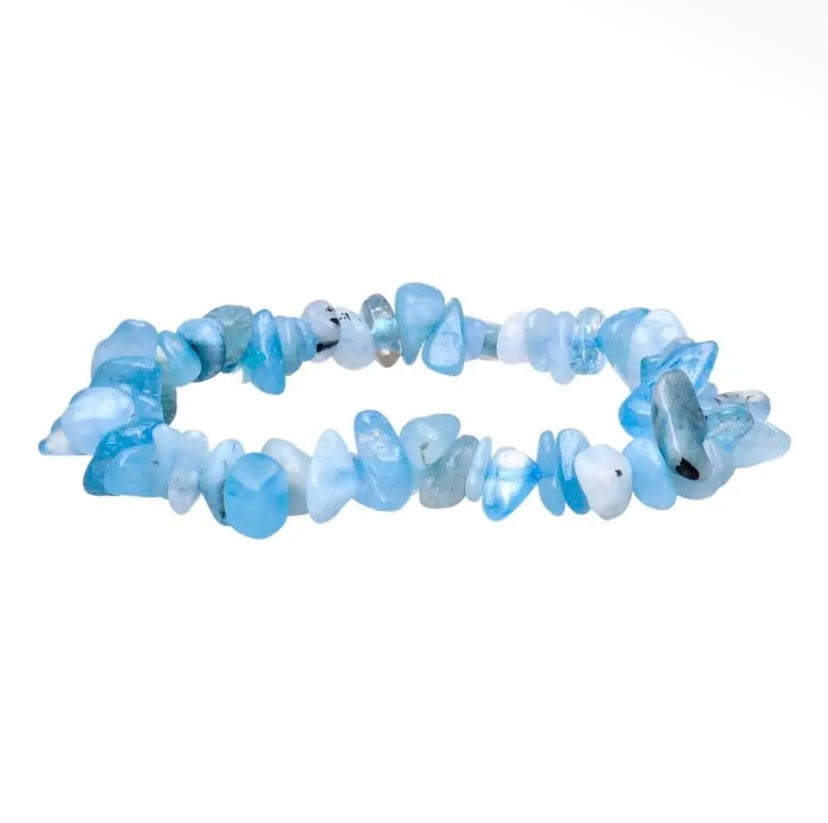 Bracelet chips en aigue-marine
