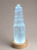 Lampe en sélénite tour - 15 cm