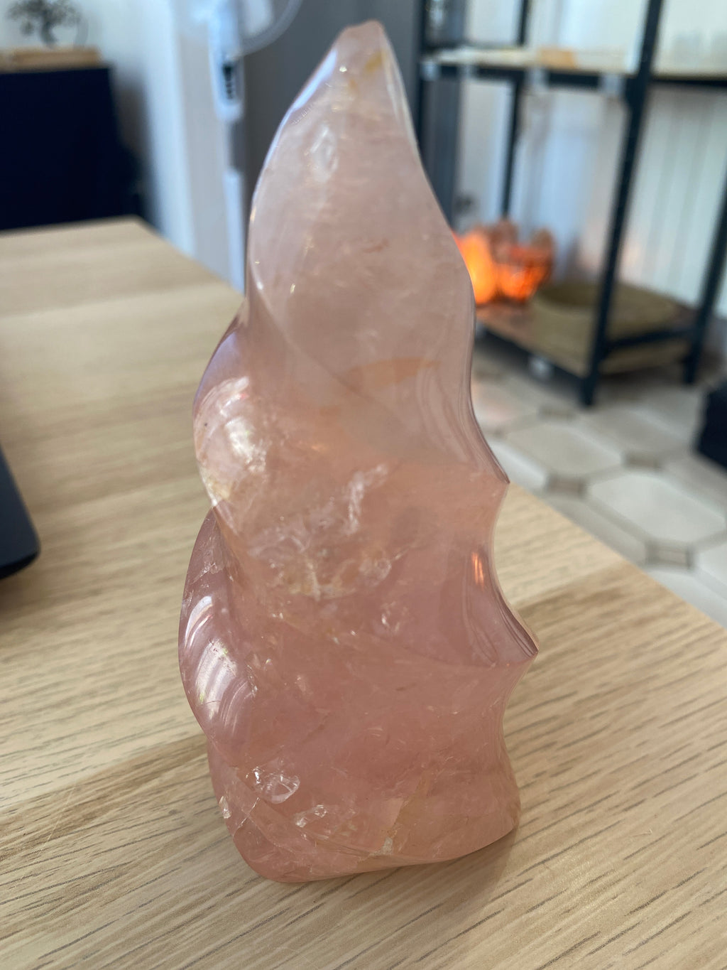 Flamme en quartz rose - 340 g