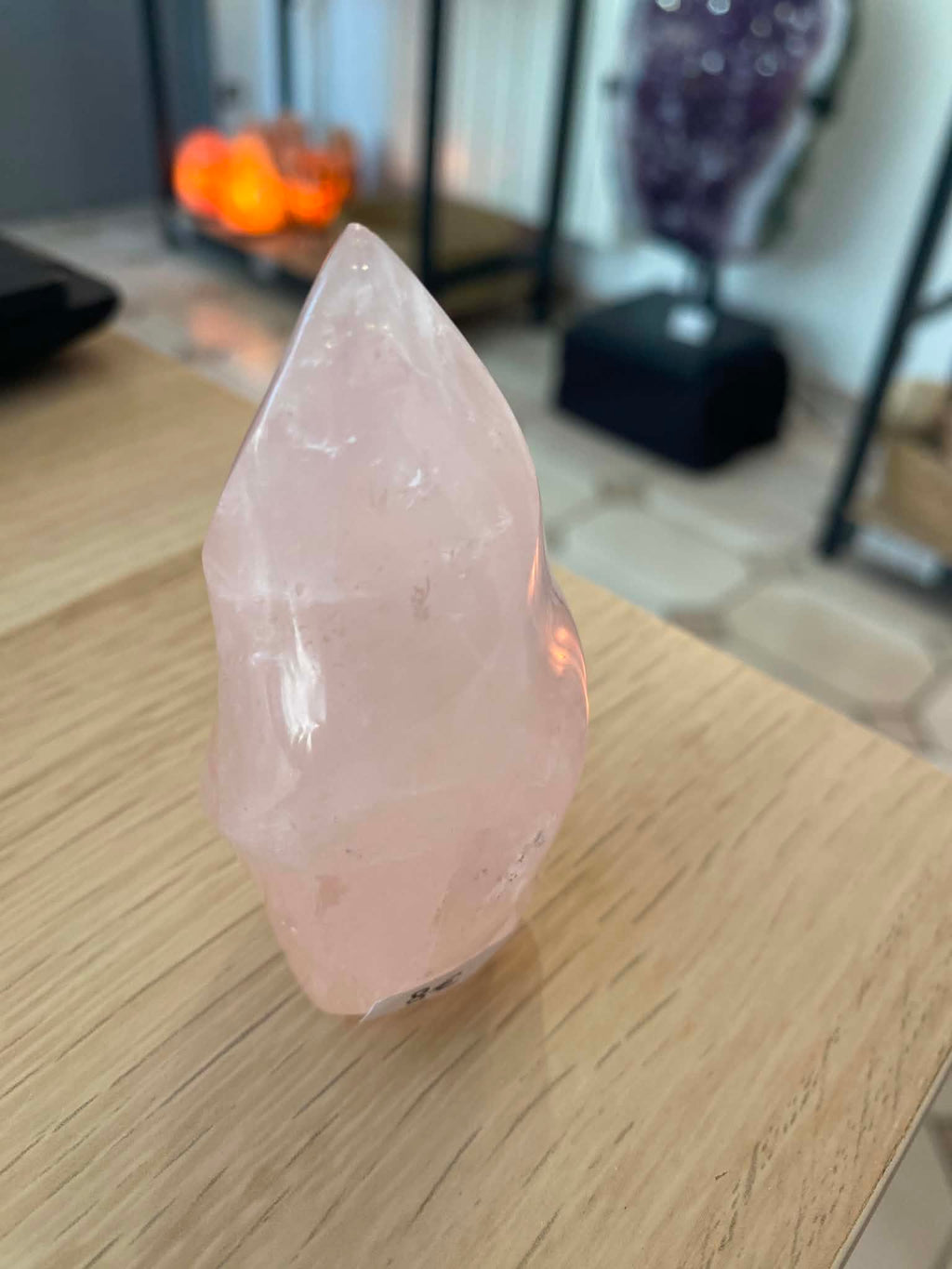 Flamme en quartz rose - 130 g