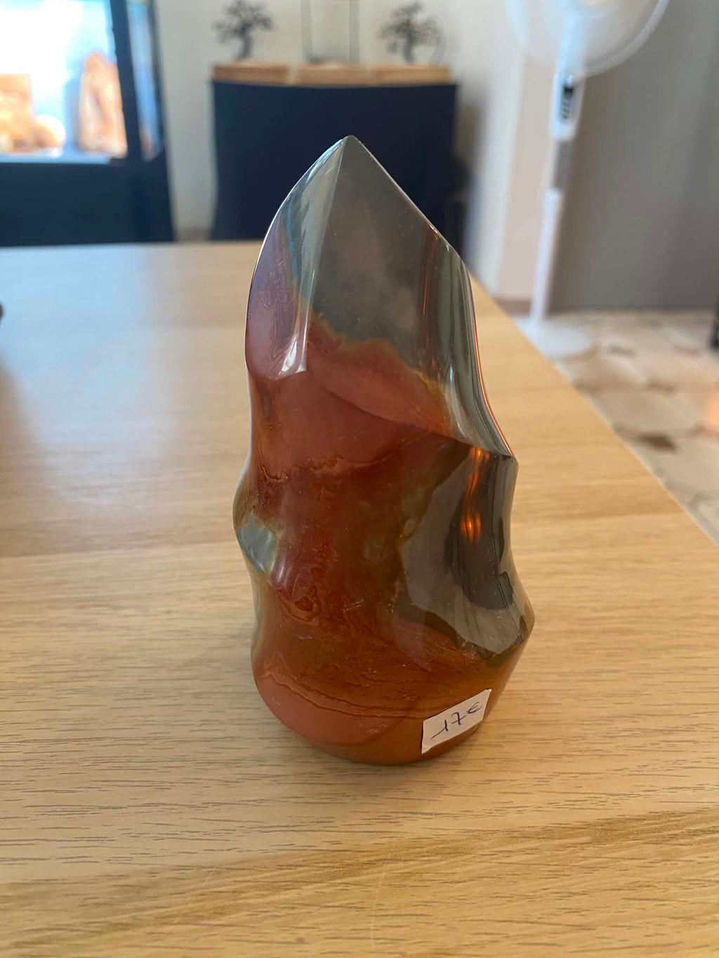 Flamme en jaspe polychrome - 505 g