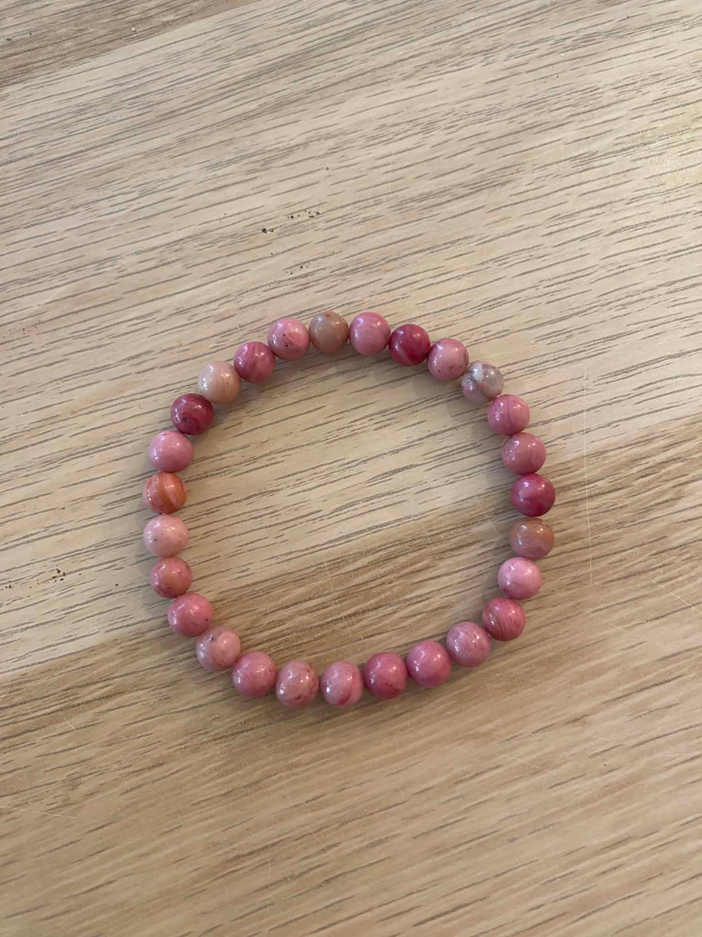 Bracelet perle en rhodochrosite - 6 mm