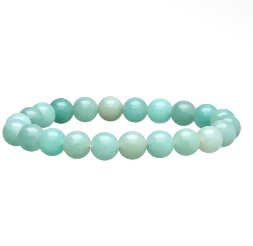 Bracelet perle en amazonite - 8 mm