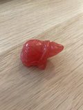 Petite tortue en agate cerise