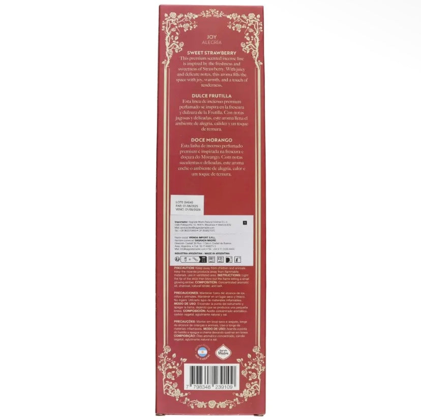 Encens Sagrada Madre parfumée premium - Douce Fraise