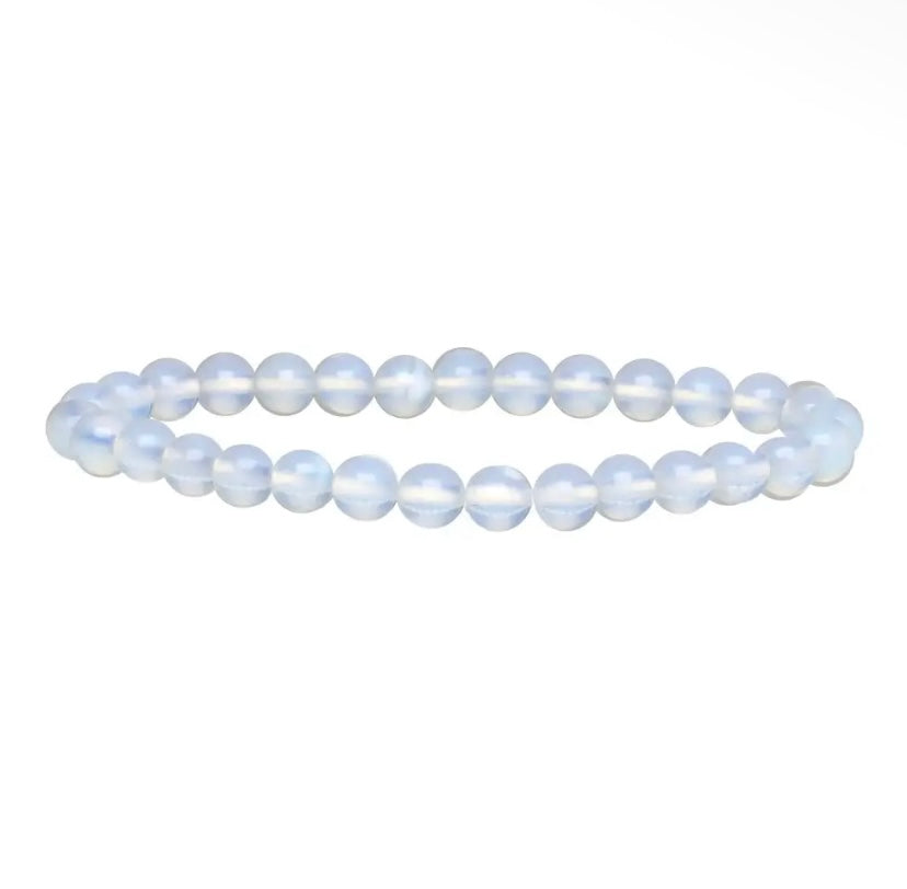 Bracelet perle en opaline - 6 mm