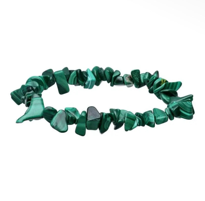 Bracelet chips en malachite