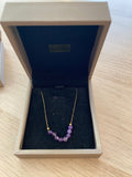 Collier en plaqué or avec pierre d'améthyste