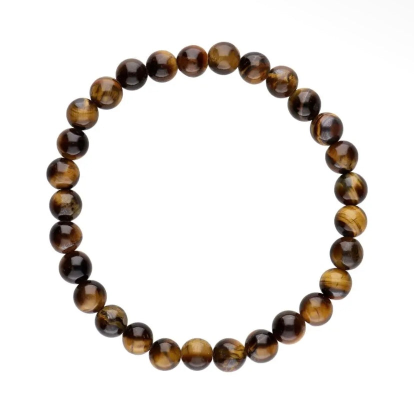 Bracelet perle en œil de tigre - 6 mm