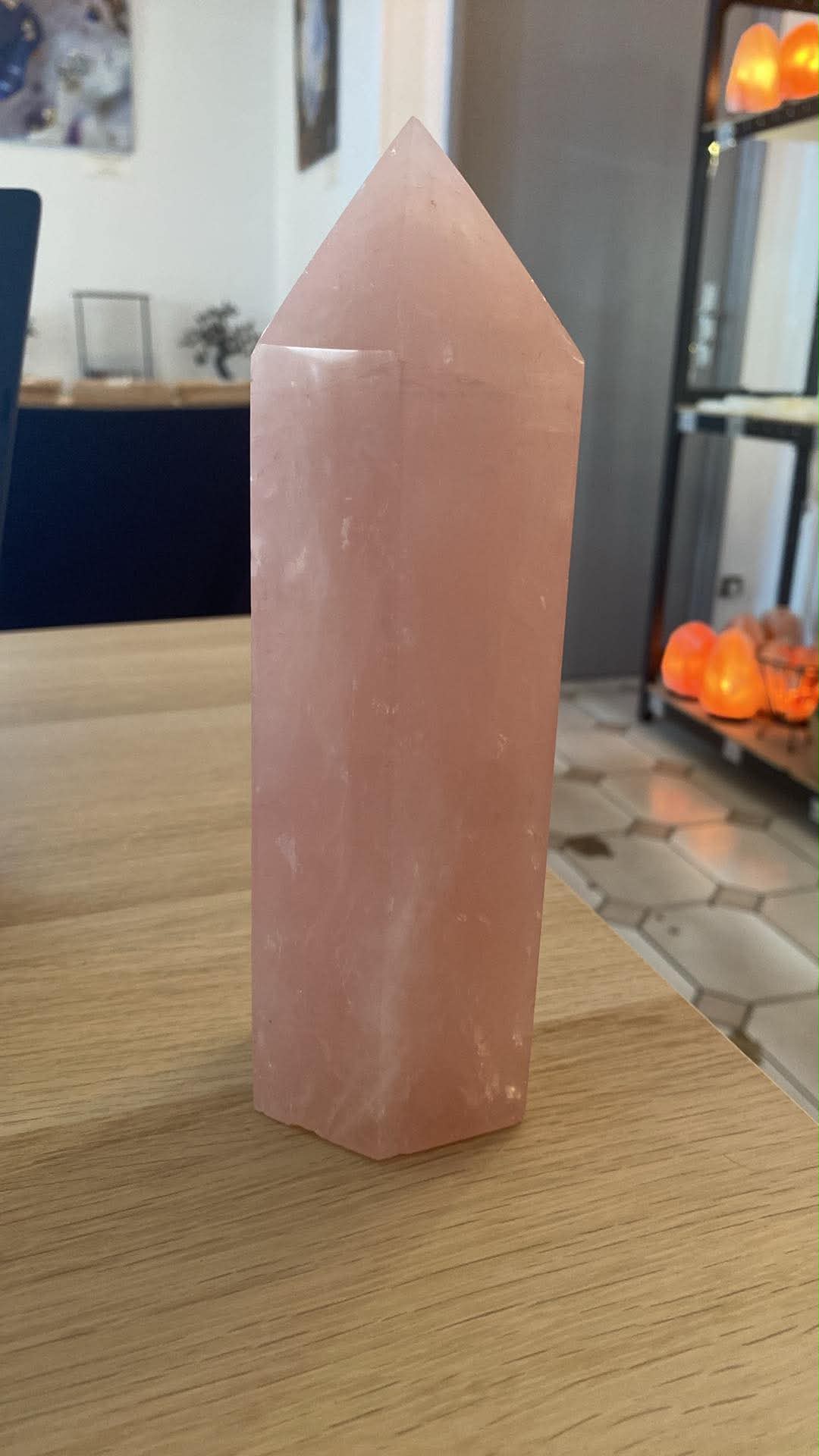 Obélisque en quartz rose - 1 kg 465