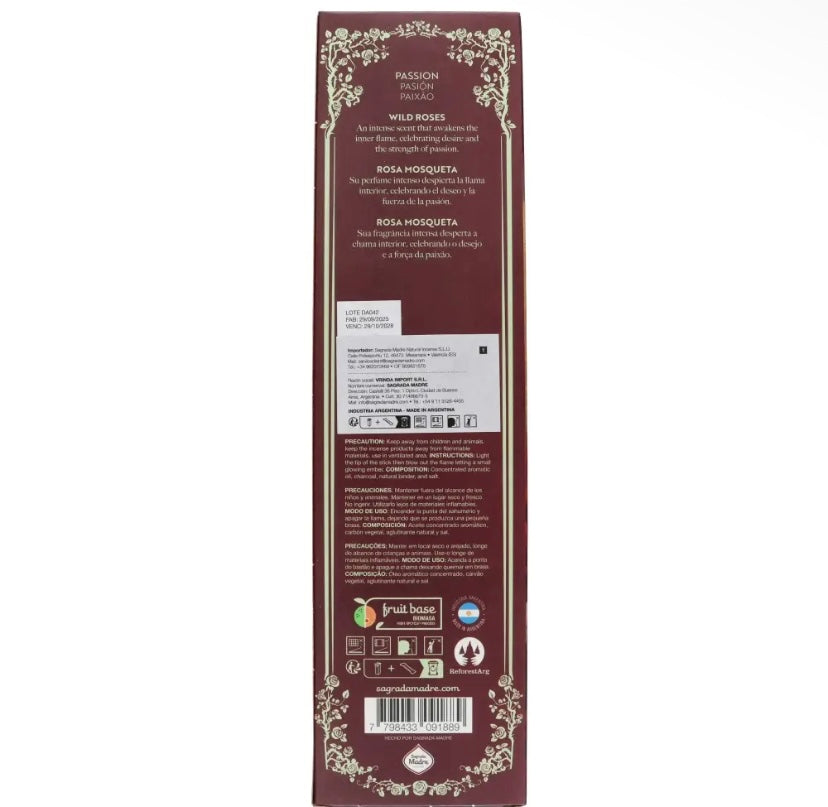 Encens Sagrada Madre parfumé premium - rose musquée
