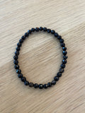 Bracelet perle en obsidienne facettée - 4 mm