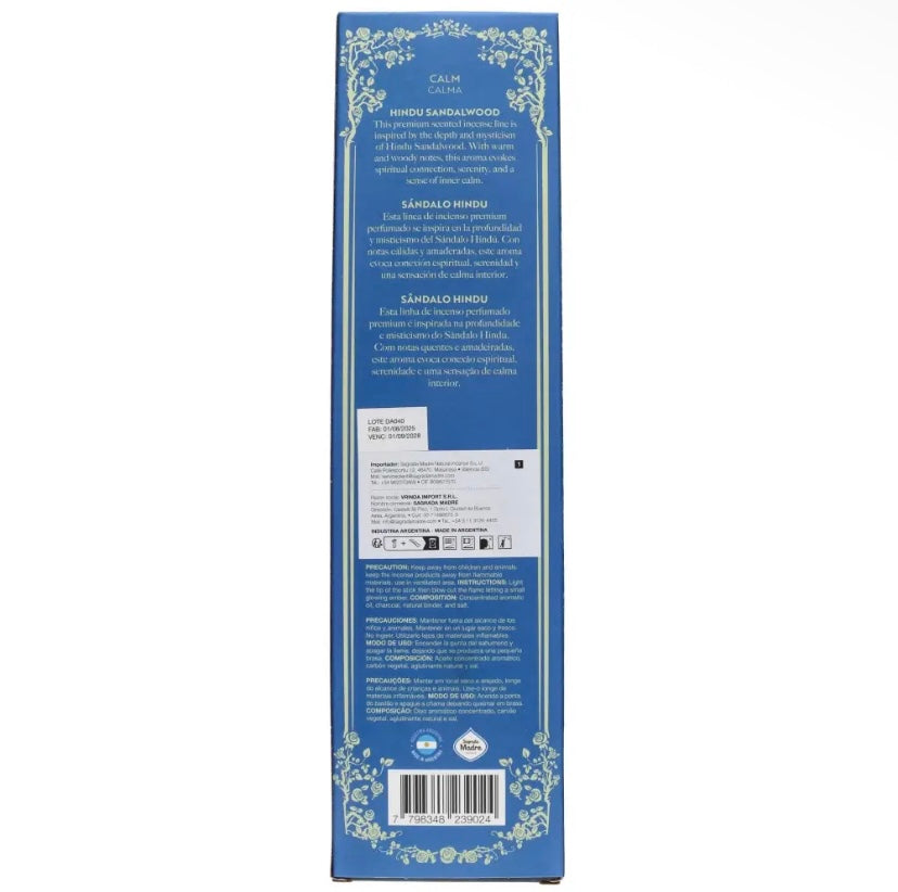 Encens Sagrada Madre parfumée premium - Santal Hindou