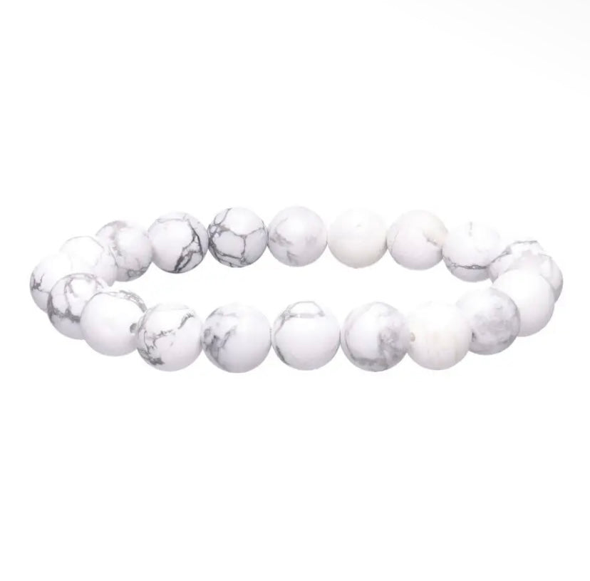 Bracelet perle en howlite - 10 mm