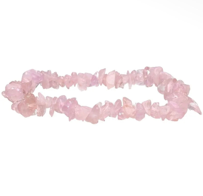 Bracelet chips en quartz rose renforcé