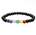 Bracelet onyx et chakras - 6 mm