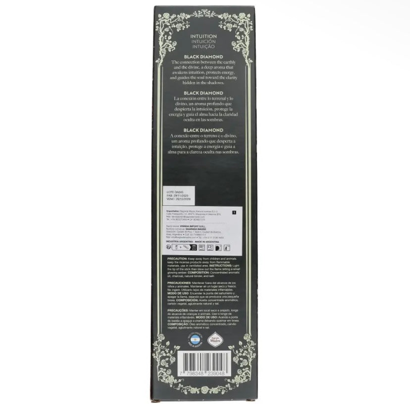 Encens Sagrada Madre parfumée premium - Diamant noir