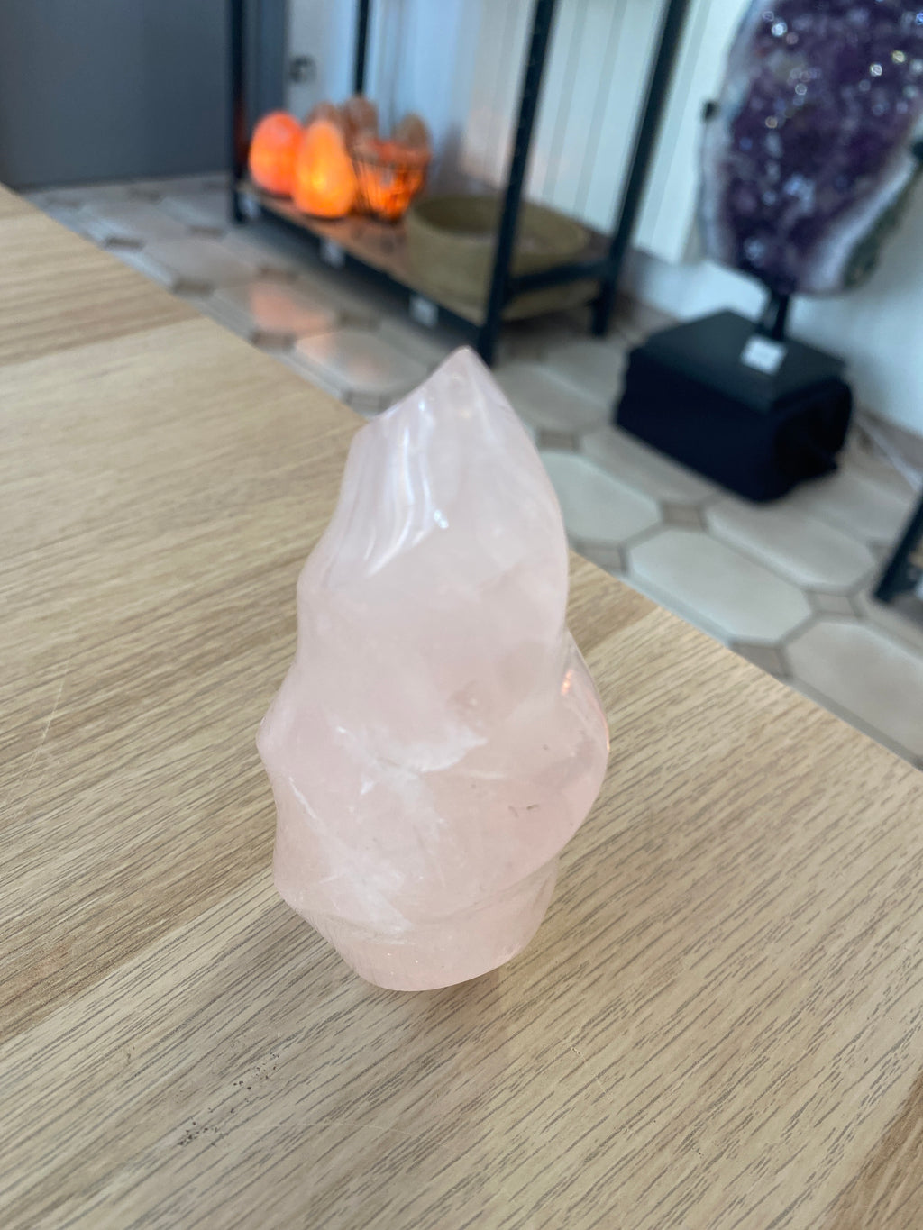 Flamme en quartz rose - 240 g