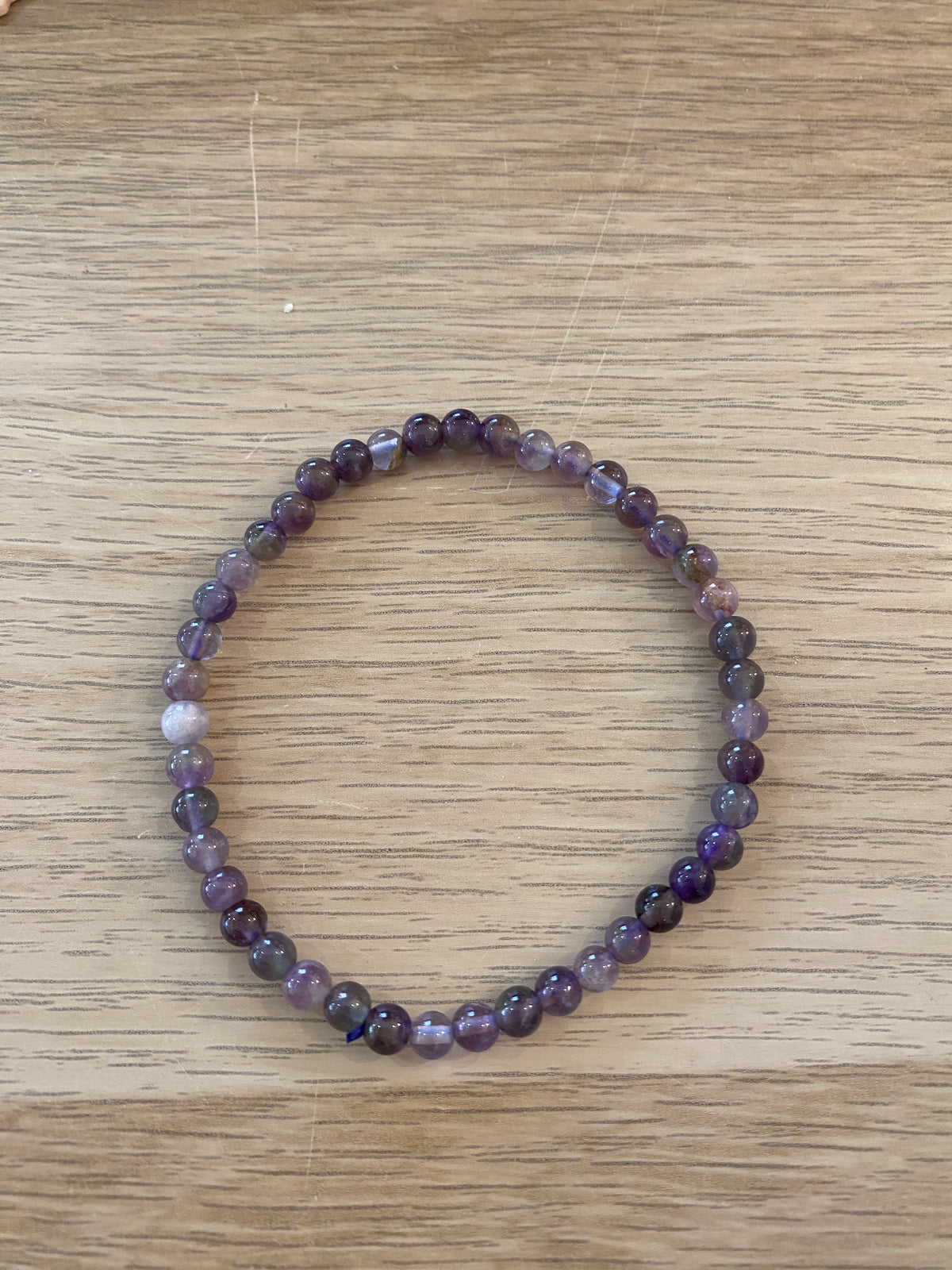 Bracelet perle en améthyste - 4 mm