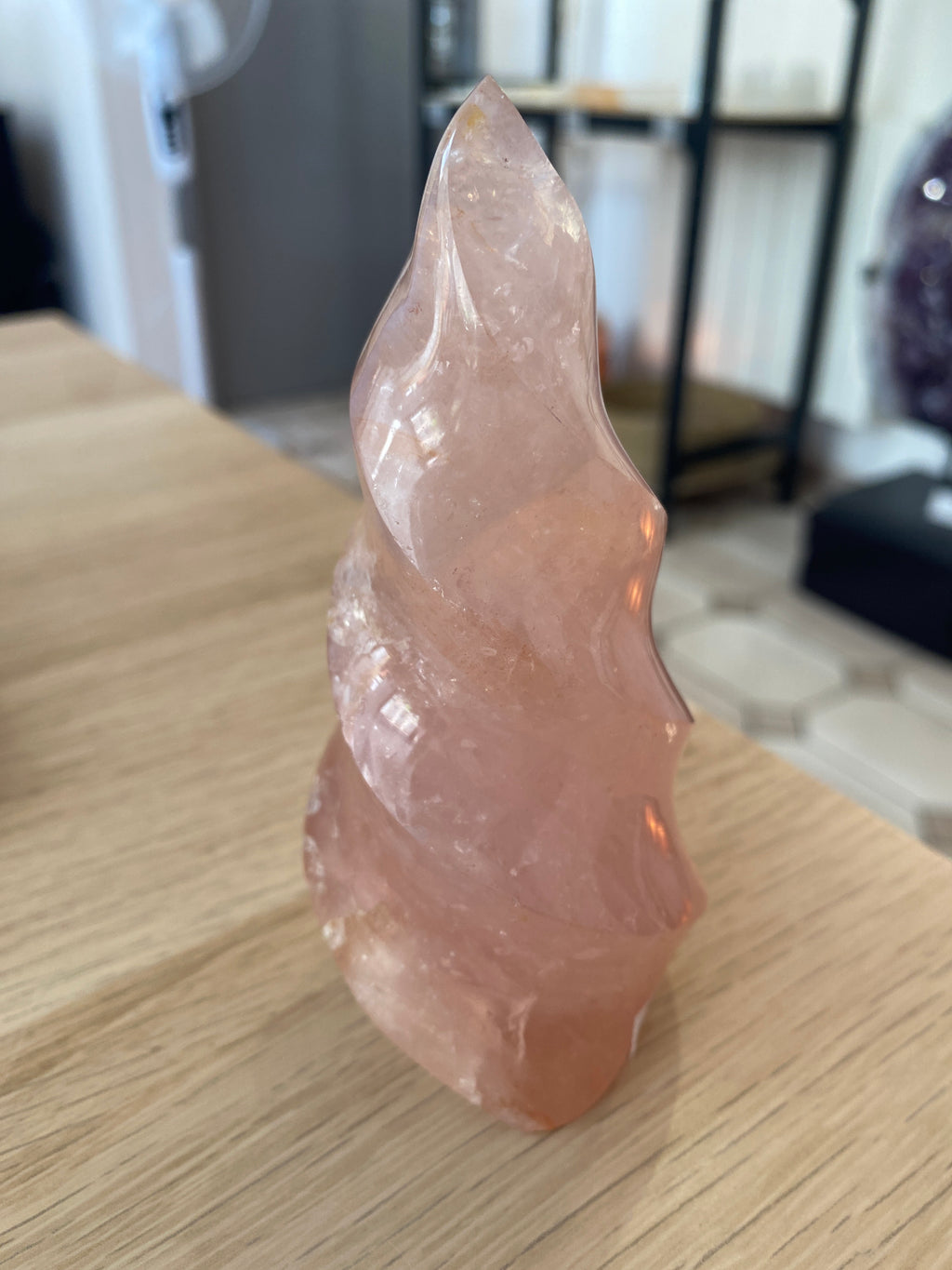 Flamme en quartz rose - 340 g