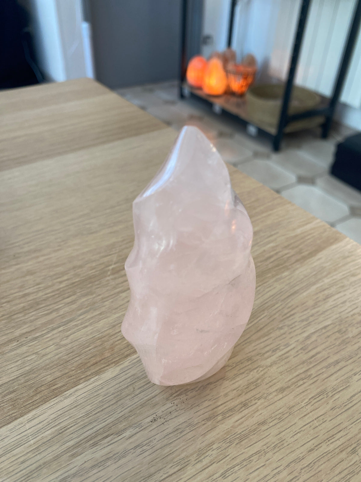 Flamme en quartz rose - 240 g