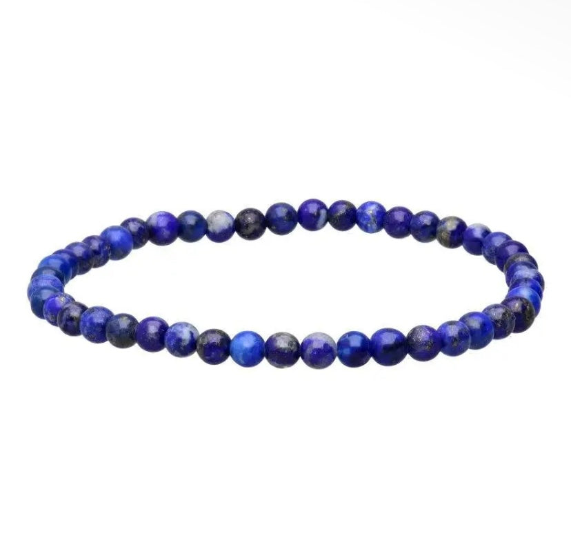 Bracelet perle en lapis-lazuli - 4 mm