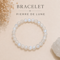 Bracelet perle en pierre de lune - 6 mm