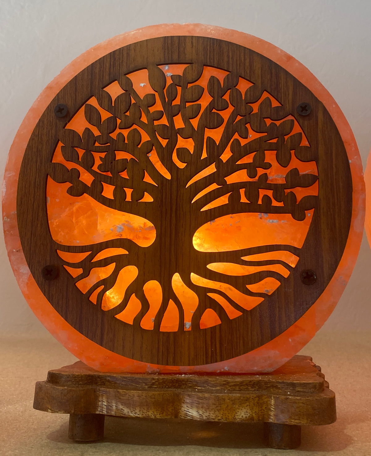 Lampe de sel de l'Himalaya - Motif Arbre de Vie