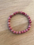 Bracelet perle en rhodochrosite - 6 mm