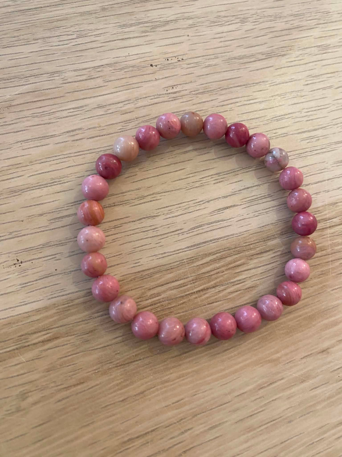 Bracelet perle en rhodochrosite - 6 mm