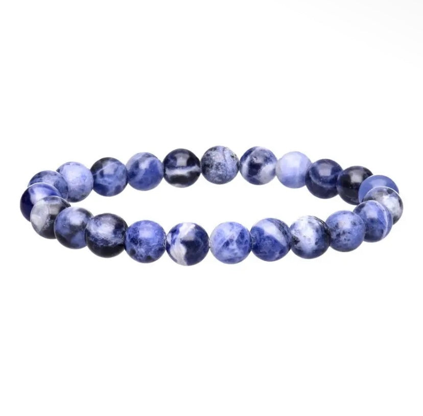 Bracelet perle en sodalite - 8 mm