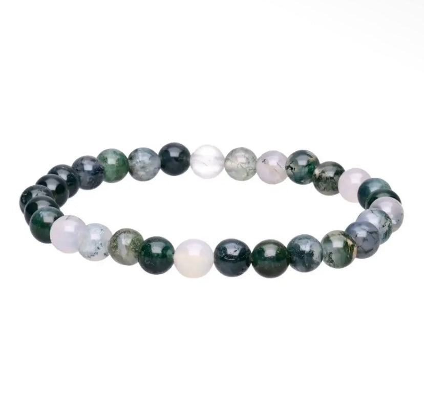 Bracelet en perle en agate mousse - 6 mm