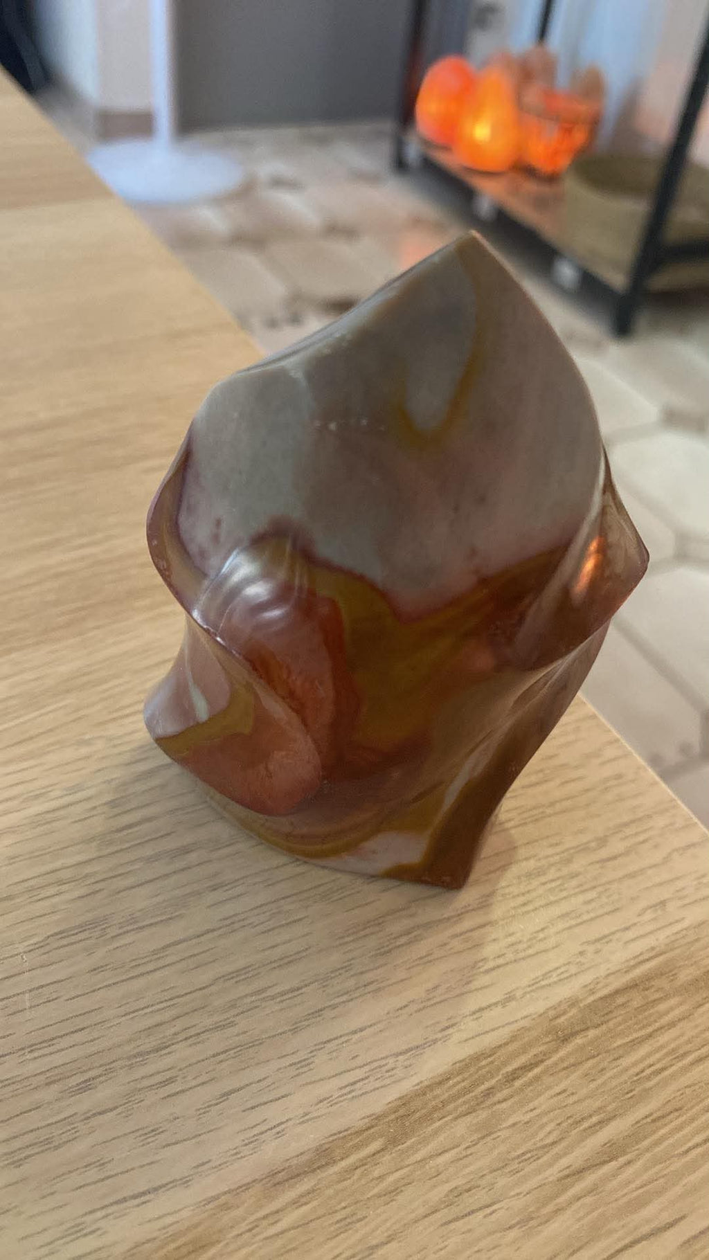 Flamme en jaspe polychrome - 360 g
