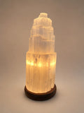Lampe en sélénite tour - 20 cm