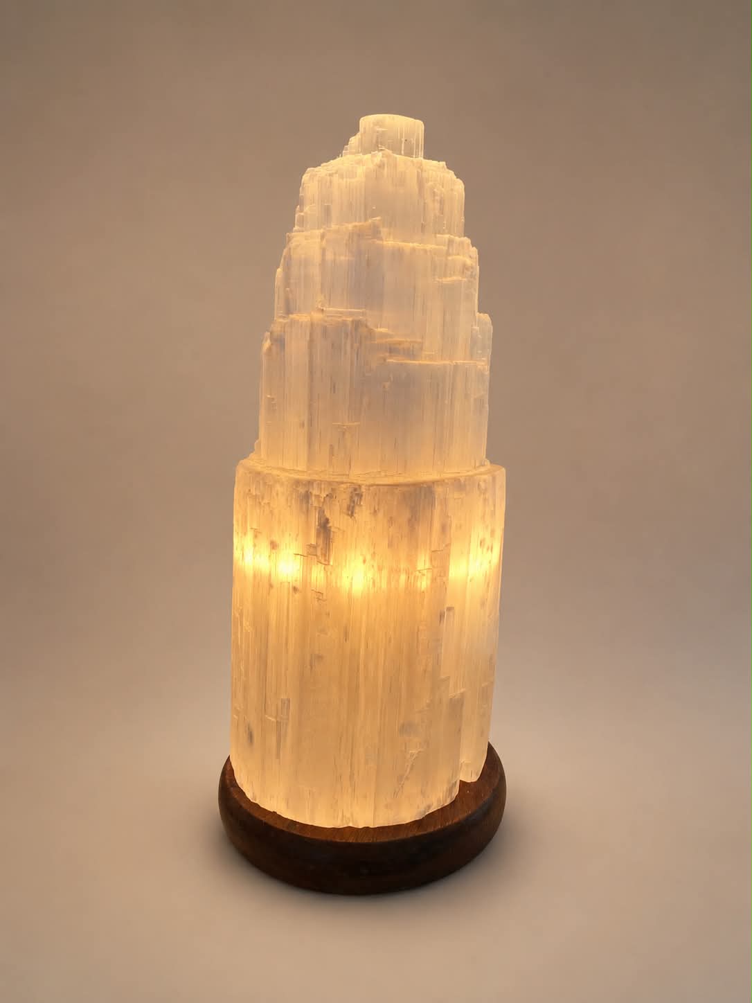 Lampe en sélénite tour - 20 cm