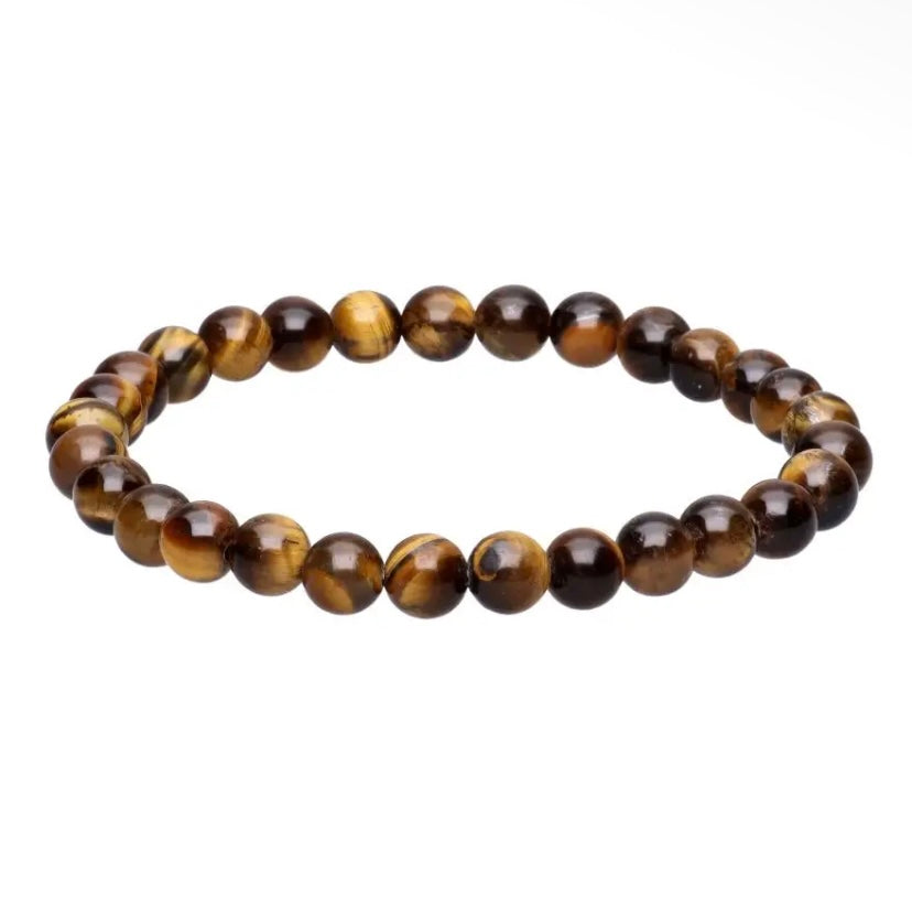Bracelet perle en œil de tigre - 6 mm