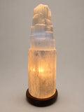 Lampe en sélénite tour - 25 cm
