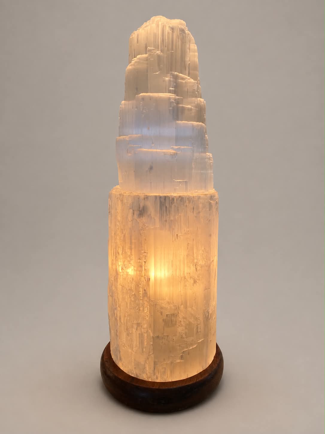 Lampe en sélénite tour - 25 cm