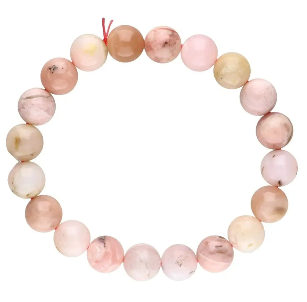 Bracelet en opale rose – Perles 10 mm