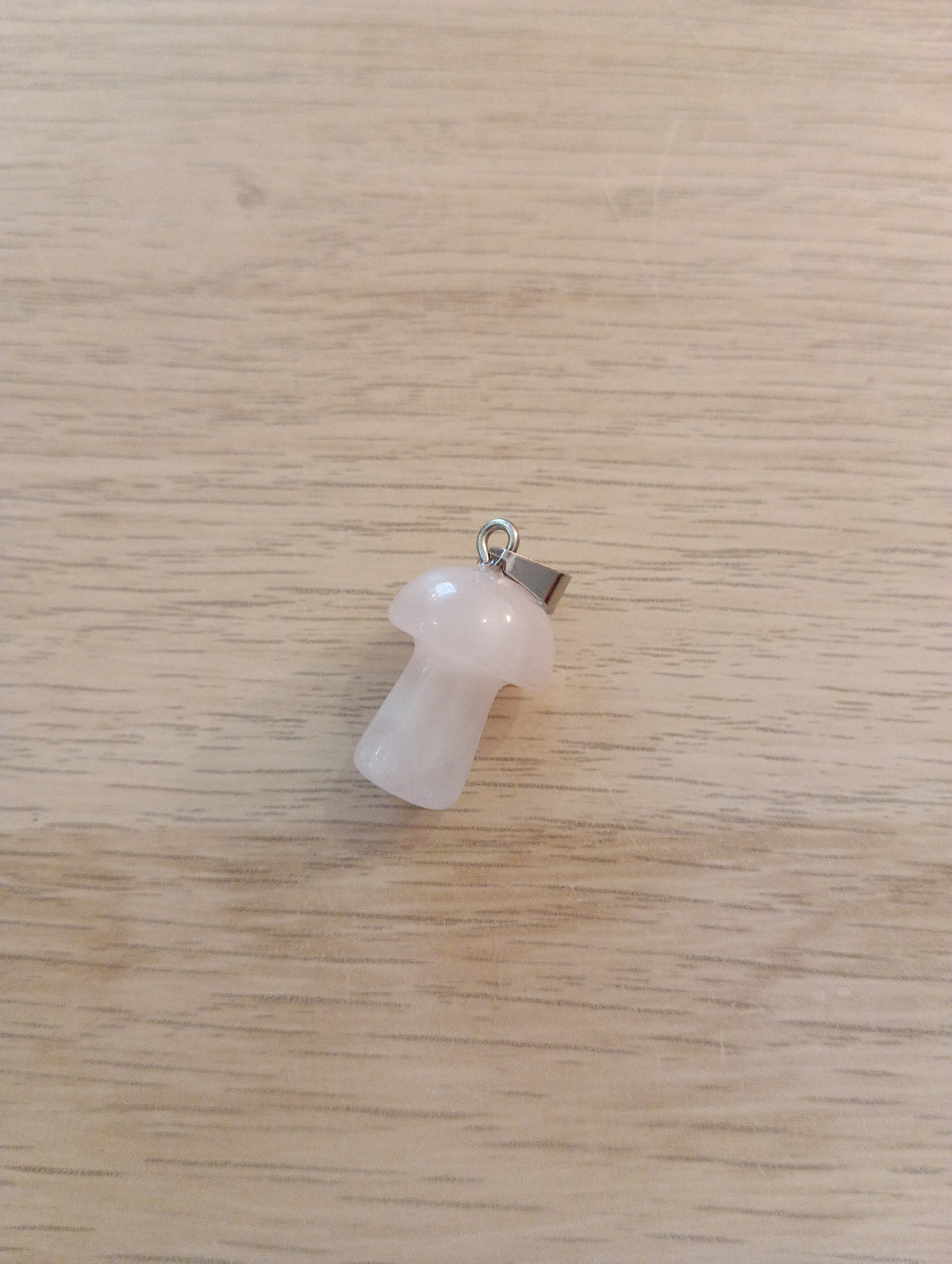 Pendentif champignon en quartz rose