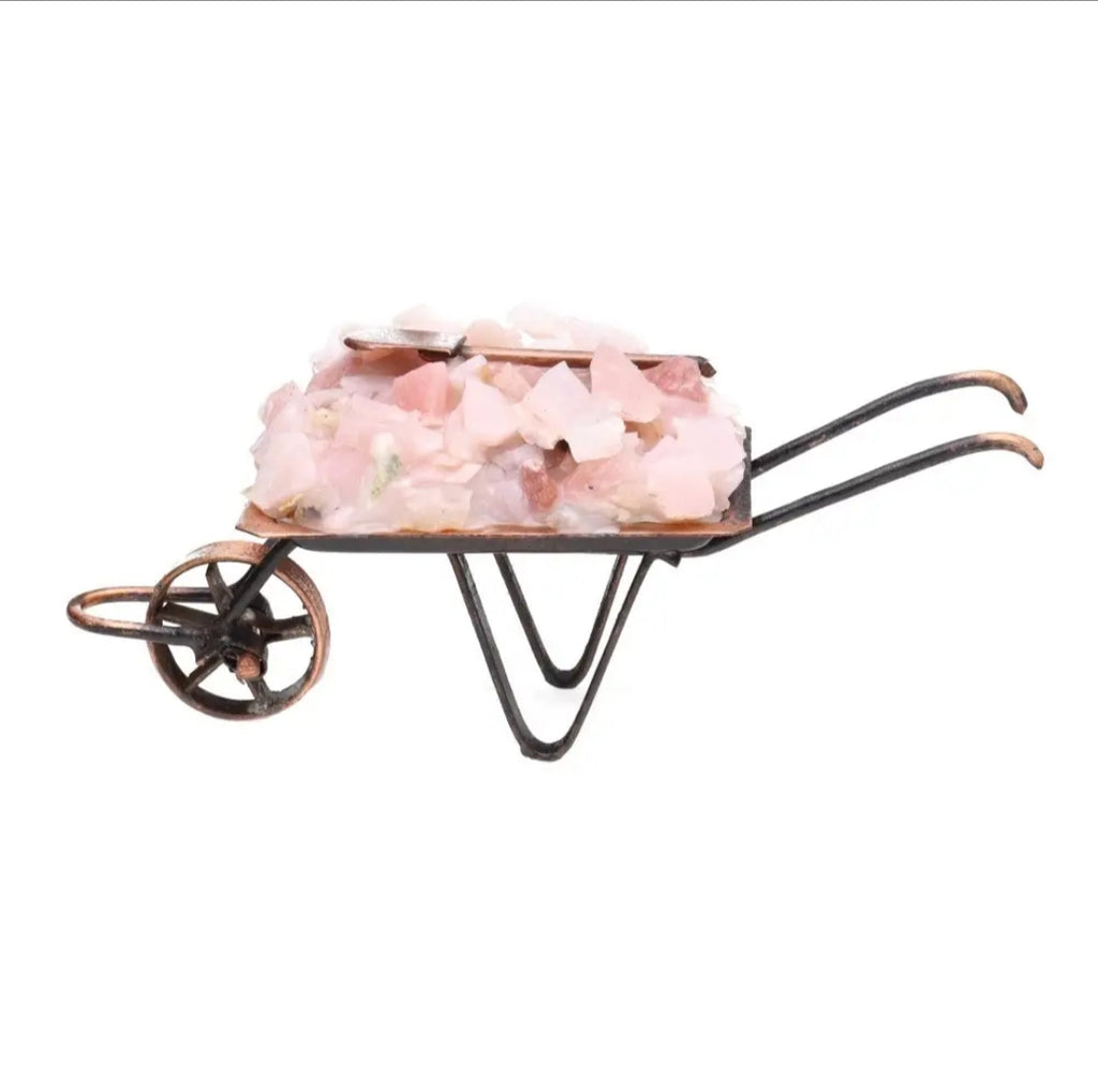 Brouette en opale rose