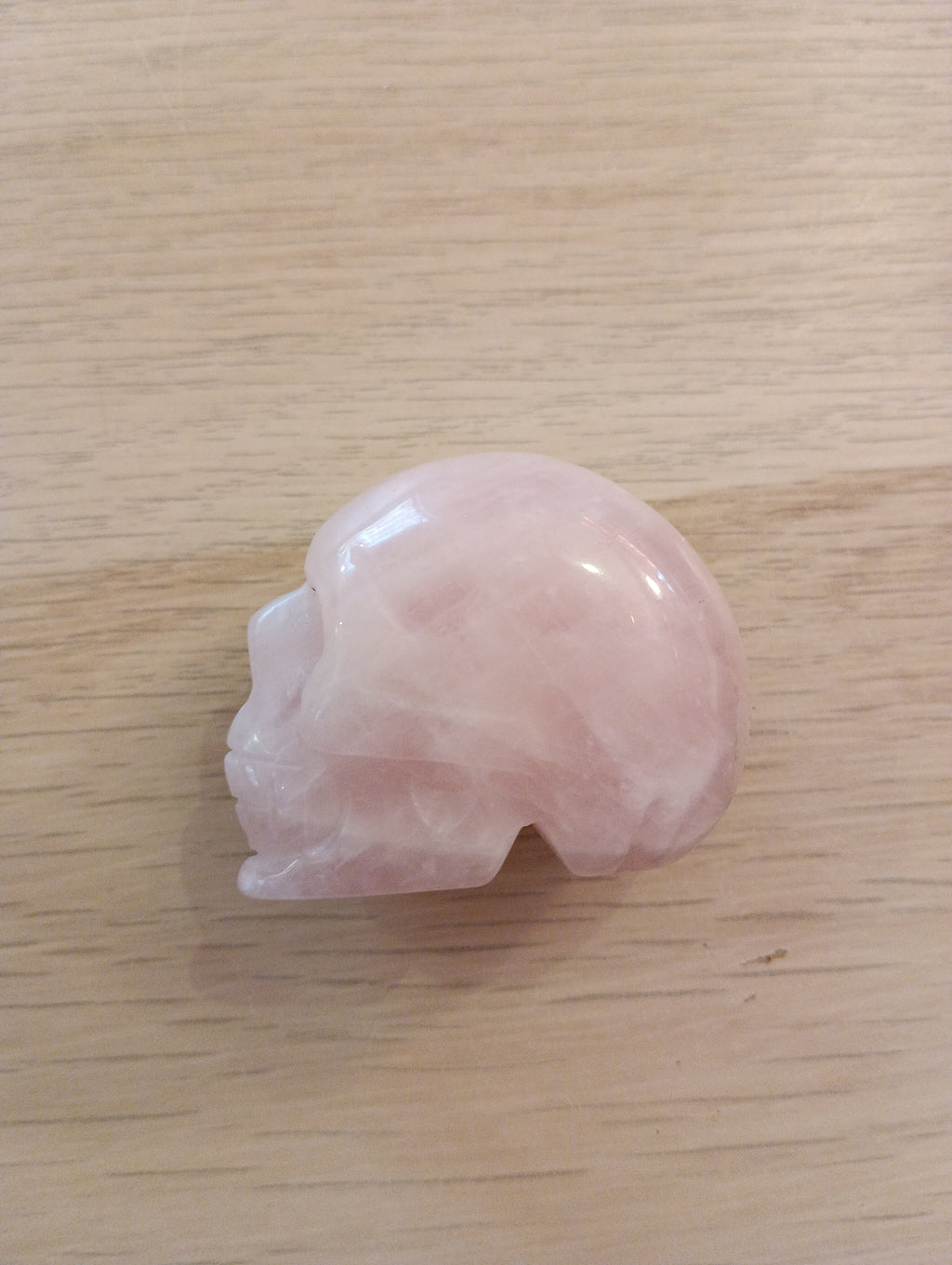 Tête de mort en quartz rose