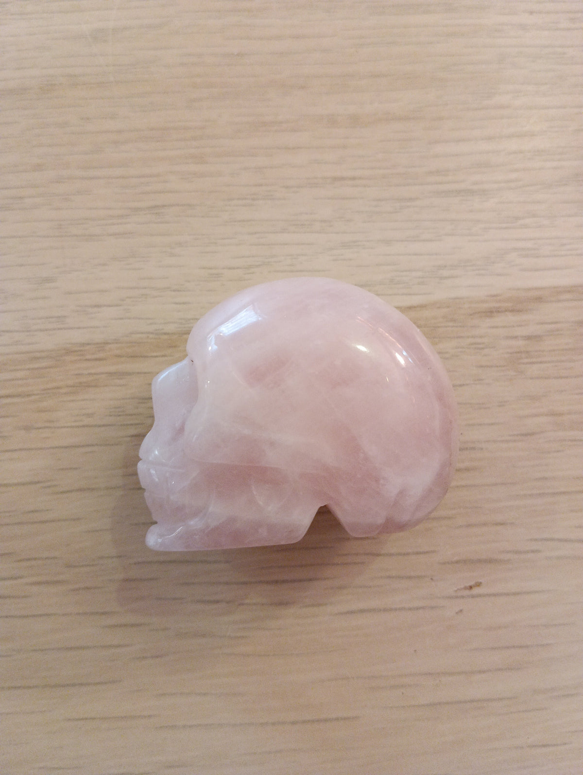 Tête de mort en quartz rose